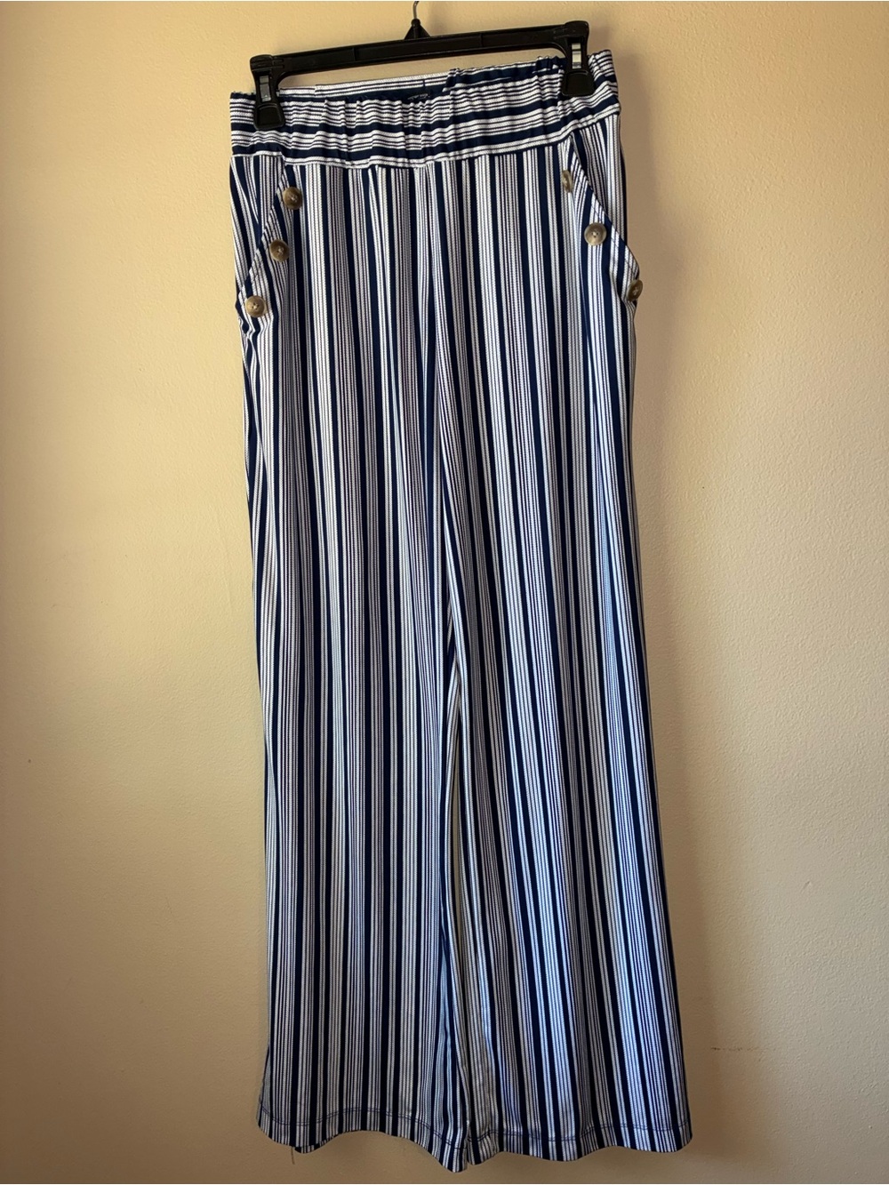 Robert Louis Blue and White Striped Pull-On Pants